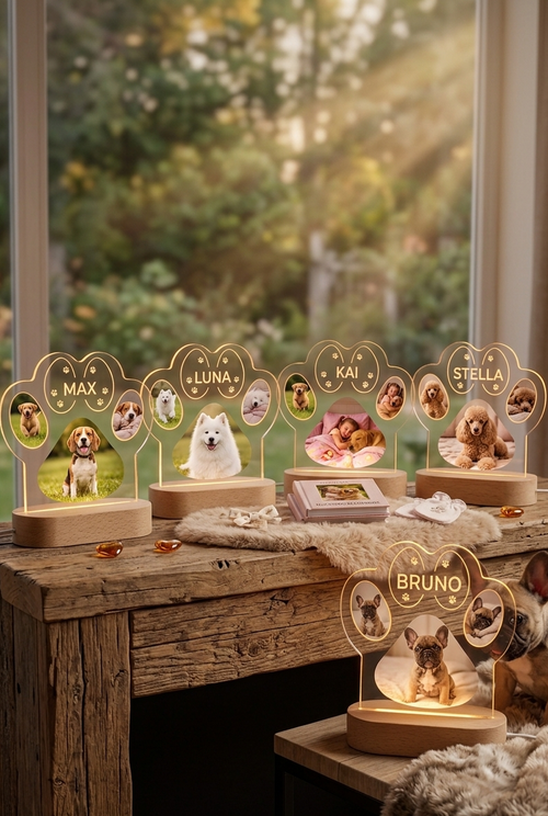 Lámpara personalizada huellas de luz