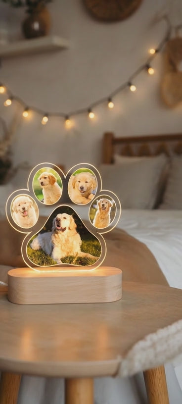 Lámpara personalizada huellas de luz
